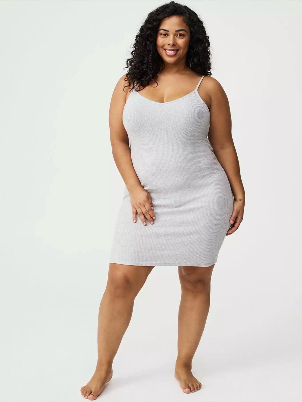 Shimmer Rib Midi Lounge Dress - Torrid